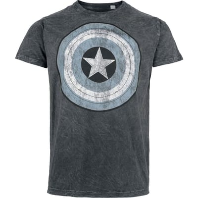 Captain America - Disney T-shirt - Blue Shield - S tot XXL - voor Mannen - grijs