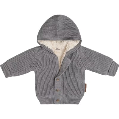 Baby's Only Vestje met capuchon teddy Soul - Grijs - 56 - 100% ecologisch katoen - GOTS