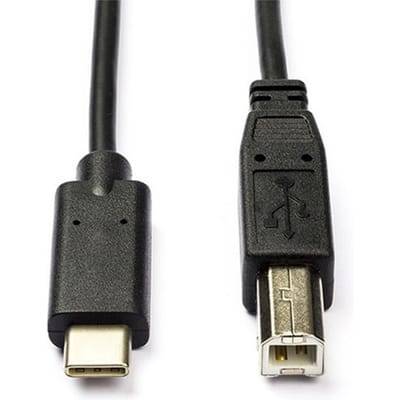 Nedis USB-Kabel - USB 2.0 - USB-C Male - USB-B Male - 480 Mbps - OTG - Vernikkeld - 1.00 m - Rond - PVC - Zwart - Envelop