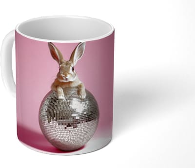 Mok - Koffiemok - Haas - Strik -Discobal - Mokken - 350 ML - Beker - Koffiemokken - Theemok