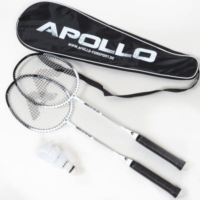 Apollo Badmintonset Match Pro 400 - Badmintonracket voor kinderen en volwassenen, bijzonder lichtgewicht badmintonracket met aluminium frame, badmintonracketset voor training, sport en plezier, met tas
