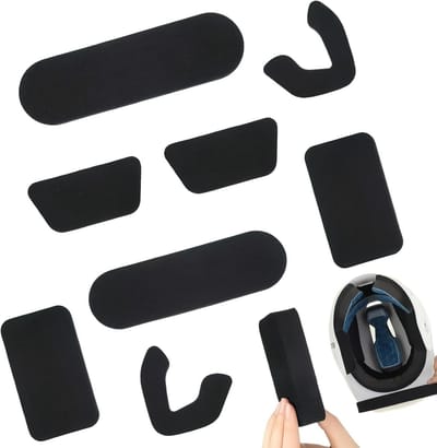 Helmkussen set - Vervangende pads - Helm comfort verbeteren - Schokabsorberend schuim - 18 x 52 cm - Zwart