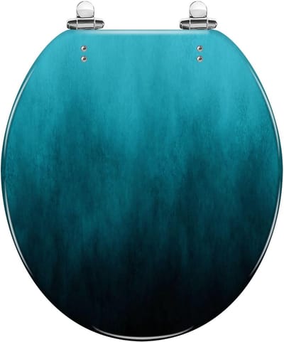 Ronde wc-bril - Toiletzitting deksel - Badkamer Vernieuwen - Langzaam sluitend - 419 x 368 cm - Turkoois Gradiënt