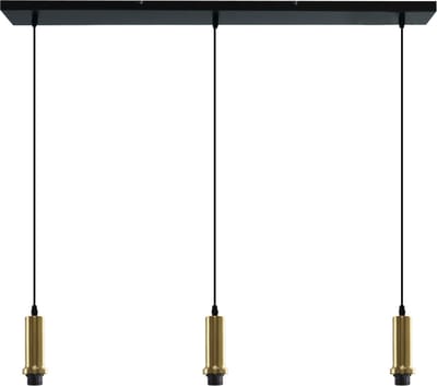 Olucia - RIKA - Hanglamp - Goud / Zwart - 3L - Vorm: Rechthoek