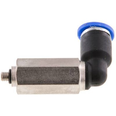 3mm x M 3 90 graden L-verbinding Messing/PA 66 Insteekfitting Buitendraad Lange Huls Draaibaar NBR [2 Stuks]