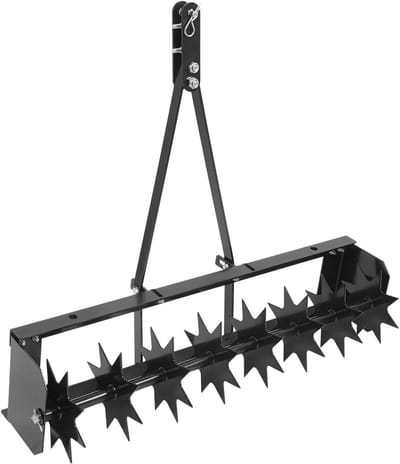 Gazonbeluchter - Grasroller - Bodem verbeteren - Diepe spikes - 32 inch handgreep - Zwart
