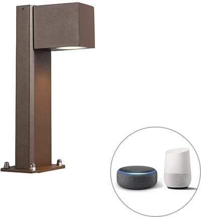 QAZQA baleno - Moderne LED Smart Staande Buitenlamp | Staande Lamp voor buiten incl. wifi - 1 lichts - H 30 cm - Roestbruin - Buitenverlichting