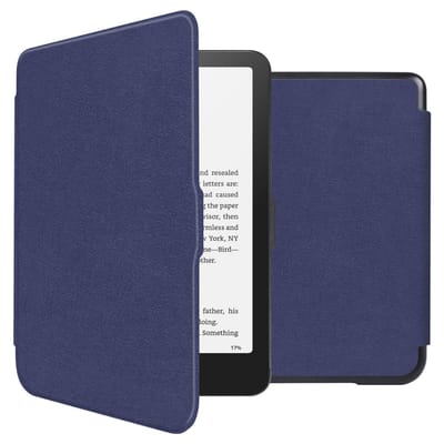 imoshion Slim Hard Case Bookcase voor de Amazon Kindle Paperwhite (2024) / Paperwhite Signature Edition (2024) / Colorsoft (2024) / Colorsoft Signature Edition (2024) - Donkerblauw