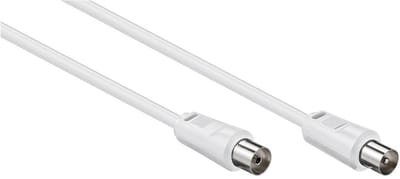 IEC (m) - IEC (v) coaxkabel / recht - wit - 1,5 meter