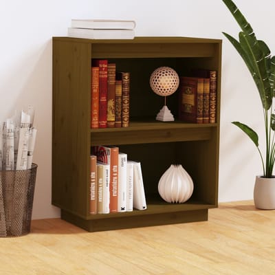 vidaXL - Wandkast - 60x34x75 - cm - massief - grenenhout - honingbruin