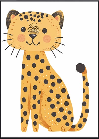 No Filter kinderkamer poster - Safari - Luiaard- Jachtluipaard - Babykamer decoratie - 30x40 cm - A3 formaat - 1 stuks