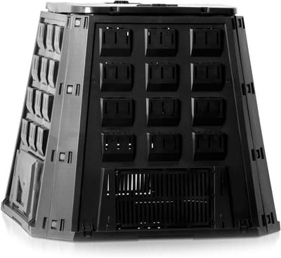 Tuincompostbak - Compostvat Afvalbak - Organisch Afval Verwerken - Stabiele Constructie - 400 Liter - Zwart
