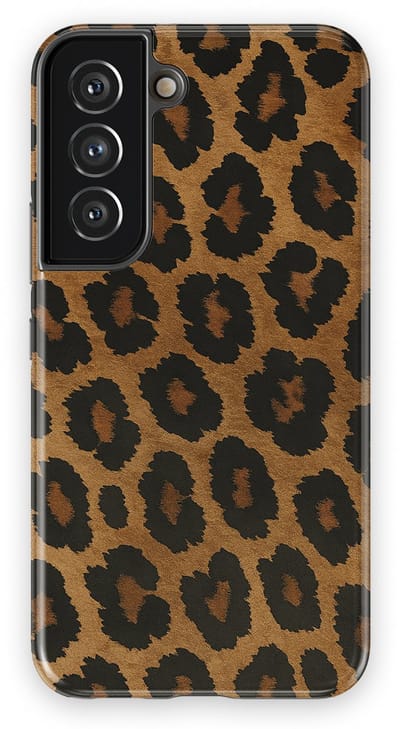 DripCase Luipaard Hoesje Samsung Galaxy S22 | Backcover met Mag | Hoesje met Dierenprint Samsung Galaxy S22 Leopard Dark