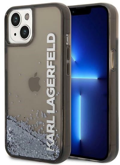 Karl Lagerfeld Liquid Glitter Serie - Hoesje voor iPhone 14 Plus - Zwart - Uniek Design