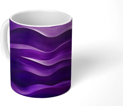 Mok - Koffiemok - Golven - Abstract - Paars - Mokken - 350 ML - Beker - Koffiemokken - Theemok