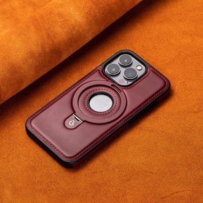 Luxe Leer Metaal Magnetische Ring Stand Magsafe Hoesje Voor iPhone 17 16 15 14 13 12 Pro Max Plus 17Air Zakelijk Hol Logo Cover For iPhone 15 Pro