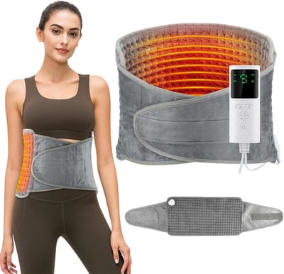Warmteband - Verwarmde Rugband - Oplaadbaar Warmteband - Elektrisch Warmtekussen voor Rug - Draagbare elektrische deken - 125 x 30 cm - Elektrische deken voor rug - buik en taille - Snelle verwarming - 4 timerinstellingen - 9 temperaturen