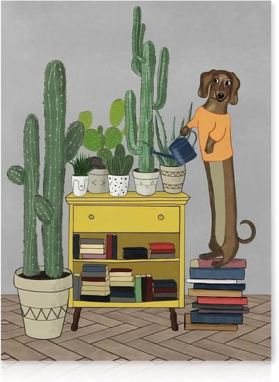 Cosensi - Grappige Poster Dieren, Wanddecoratie, Hond Kunst, Muur Foto, Slaapkamer, Badkamer, Woonkamer, Inrichting 30×40 cm