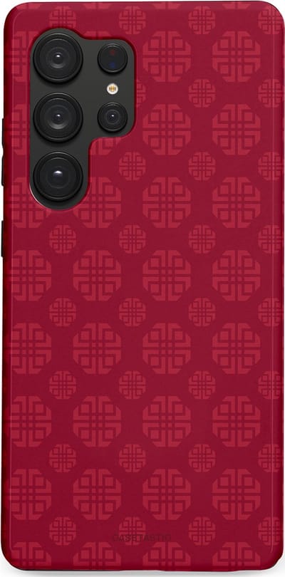 Casetastic Hoesje Geschikt voor Samsung S25 Ultra - Stijlvolle Beschermende Duo-layer Case - Oosters Rood