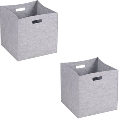 Stoffen box FELT, set van 2 stuks, grijs