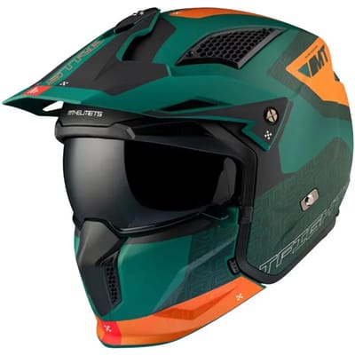 Motorcrosshelm met ombouwbaar vizier en afneembare kinband. MT Helmets Streetfighter Sv Totem C6 (Ece 22.06)