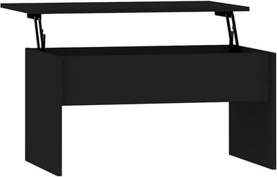 Salontafel Zwart met Opbergruimte Hout 80x50,5 cm Rechthoekig