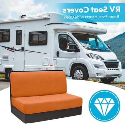 Set van 2 Wasbare Zitkussenhoezen voor Caravan en Sofa - Comfortabele Bescherming voor Stoelen en Zittingen in Oranje