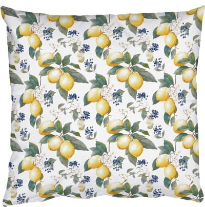 Sierkussens - Kussentjes Woonkamer - 50x50 cm - Frans - Citroen - Citrus - Bloesem - Geel - Groen - Blauw