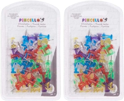 Pincello Punaises/pushpins - 120x - fluor transparant - voor prikbord/memobord