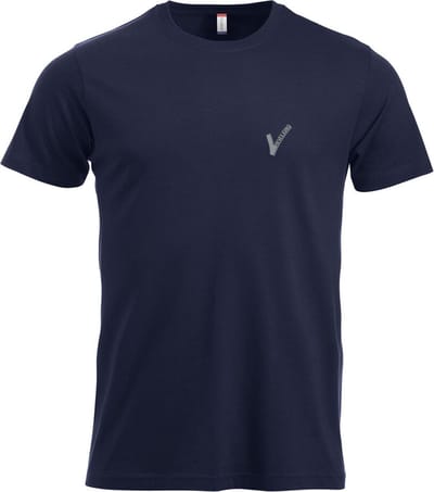 Clique Security / Beveiliging T-shirt met bedrukking V-tje (Borstlogo) en SECURITY (Ruglogo) - Dark Navy - Maat L - VOOR PROFESSIONALS
