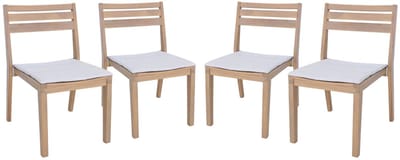 sweeek - Set van 4 tuinstoelen merina acaciahout met kussen, 52 x 55 x 81 cm
