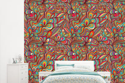 Behang - Fotobehang Design - Jaren 70 - Fantasy - Kleur - Breedte 315 cm x hoogte 260 cm