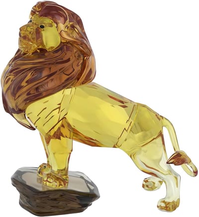 Swarovski beeldje The Lion King Mufasa 5680764 | Disney The Lion King beeldje goudkleurig | kristal sierobject decoratie voor liefhebbers