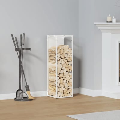 vidaXL - Brandhoutrek - 25x25x80 - cm - koudgewalst - staal - wit