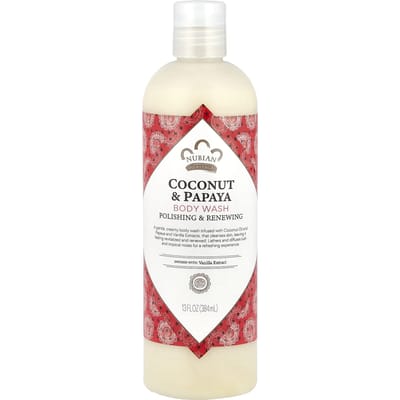 Nubian Heritage, Douchegel, Kokosnoot en Papaja met Vanillefruitextract, 13 fl oz (384 ml) white