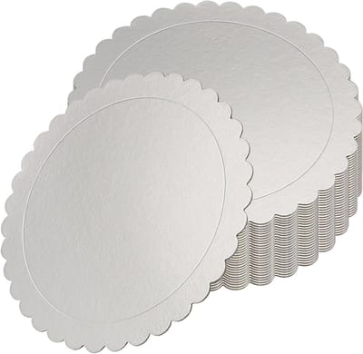 30 Stuks 10 Inch Ronde Taartplaten van 2mm Dikke Zilveren Karton, Ideaal voor Taartdecoratie, Bruiloften en Feesten