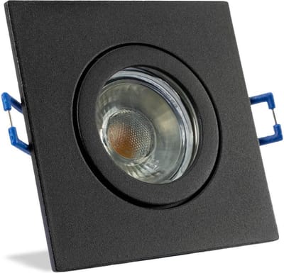 IP44 LED Inbouwspot Marley - badkamer of buiten - Vierkante spot - Zwart - Koel Wit - 4000K - 3Watt - Philips