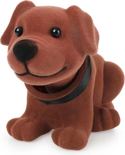 Wiebelhond Decoratie - Wiebelende Teckel - Auto Interieur - Hars Materiaal - 20 x 13 cm - Bruin