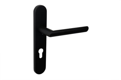 Lavuzo deurkruk Ragusa Zwart met afgerond schild PC72 | Per set | Deurkruk zwart | Deurklink met schild