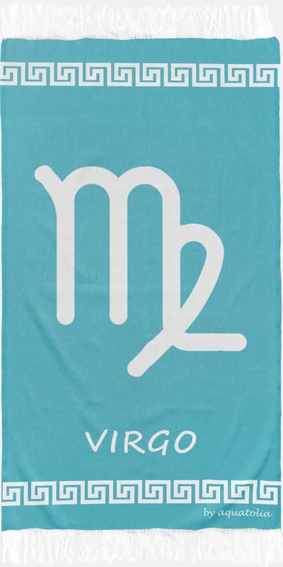 uit Turkije By Aquatolia Hamamdoek Virgo Zodiac - 100% Zacht Katoen - Strandlaken - Handdoek - Turkoois - 100cm x 180cm - Originele hamamdoek uit Turkije