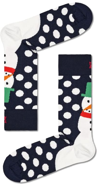 Happy Socks Jumbo Snowman Sock - unisex sokken - Unisex - Maat: 36 - 40