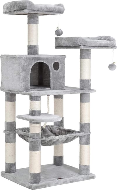 FEANDRA Kattenboom - H 143cm - 5 ligplaatsen -  Krabpaal - Klimboom - Kattentoren -