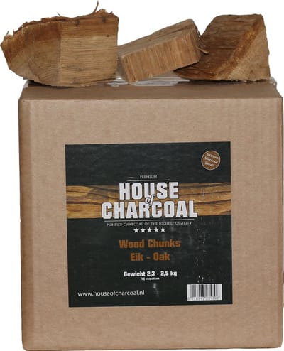 Rookhout chunks Eik - Oak chunks smoking wood - 2,5 kg