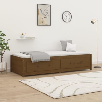 vidaXL - Slaapbank - 90x200 - cm - massief - grenenhout - honingbruin