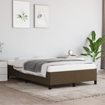vidaXL - Bedframe - zonder - matras - 120x200 - cm - stof - donkerbruin