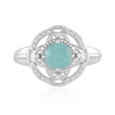 Cavill - Zilveren Ring met Grandidieriet 0,767 ct en Pavé Zirkonia 0,228 ct - 925 Sterling Zilver Geplateerd Platina - Elegante Damesring 6 mm Rond