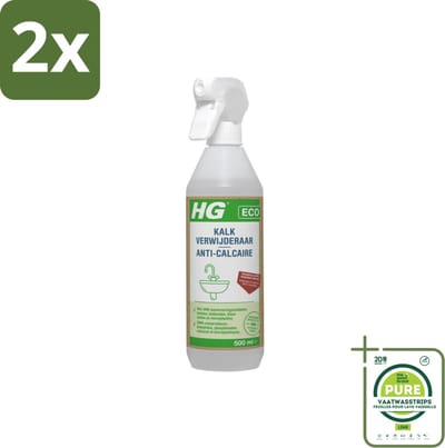 HG Eco Kalkreiniger 500 ml - Voordeelverpakking - 2 stuks - Kalkverwijderaar - Kalk