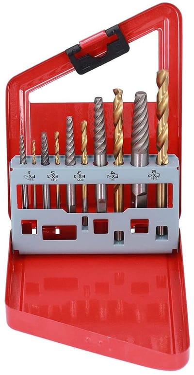 Schroef Extractor Set - Bout Verwijderaar - Beschadigde Schroeven Verwijderen - Linkshandig Spiraalontwerp - 10 stuks - Zilver