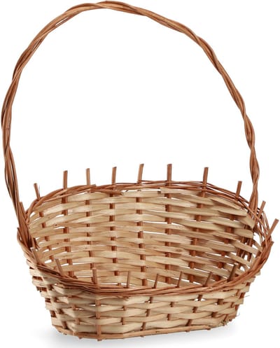 KADAX Geschenkmand, universele rieten mand, hoogwaardige hengselmand, flessenmand, snoepmand, gevlochten opbergmand, presentatiemand (natuurlijk, medium)