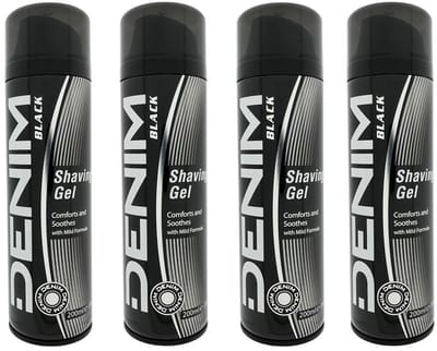 Denim Black Scheergel - 4 x 200 ml - Voordeelverpakking